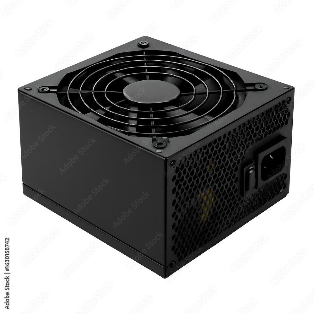 Fototapeta premium Computer Power Supply Unit with Cooling Fan