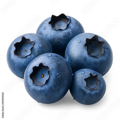 blueberries on white background