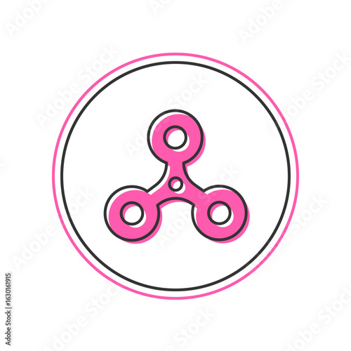 Filled outline Fidget spinner icon isolated on white background. Stress relieving toy. Trendy hand spinner. Vector