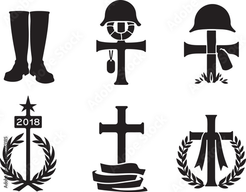 Honoring heroes with military symbols of remembrance and sacrifice