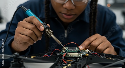 Electronic Assembly: A Young Engineer's Precision