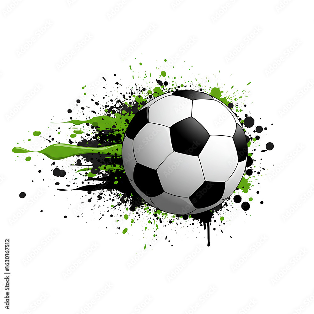 Naklejka premium Graffiti Style Soccer Ball Splash