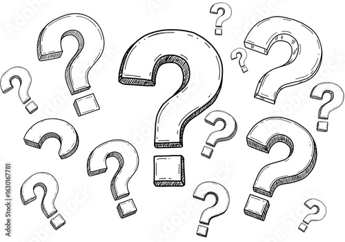 Sketchy Hand Drawn Question Marks