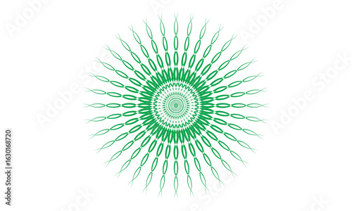 Radiant Green Mandala with Ornate Circular Design