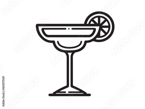 Refreshing margarita cocktail icon in 2D vector art