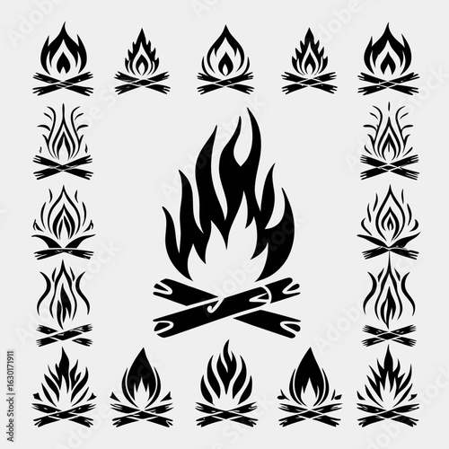 Remarkable Solid Bonfire Crossed Wood Logs Premium Collection Masterpiece Artistic Creative Vision Excellent for Visual Communication Artistic Photography Masterpiece Creation Creative Asset