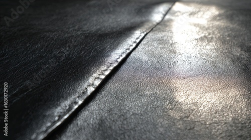 Dark gray leather material detail