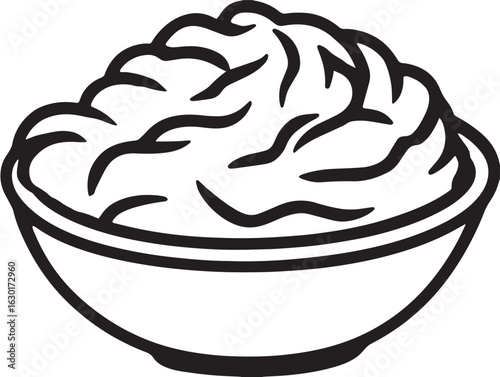 Creamy mashed potatoes icon in elegant minimalist vector