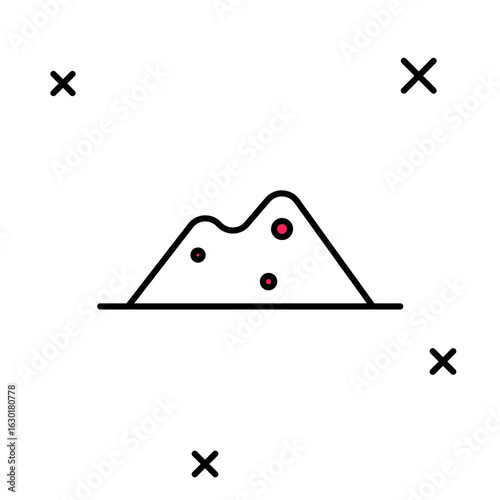 Filled outline Salt icon isolated on white background. Vector