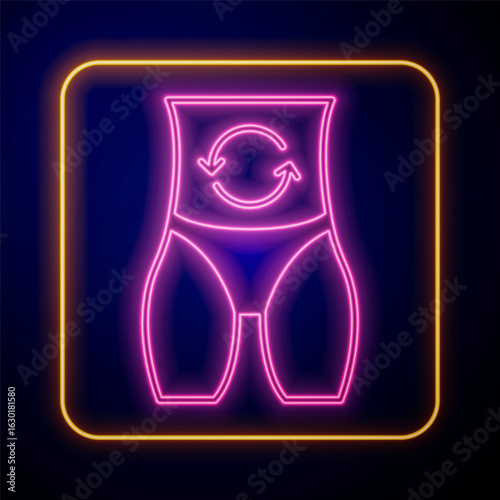 Glowing neon Metabolism of human organism icon isolated on isolated on black background. Digestion, metabolic system and hormones concept. Vector