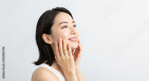 透明感のある肌を持つ日本人女性のスキンケア｜Asian Beauty Skincare Portrait