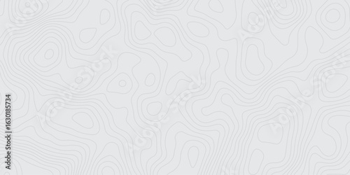 "Minimalistic light gray topographic map background with contour lines. Abstract elevation pattern ideal for geolocation themes, maps, infographics, or modern design textures"