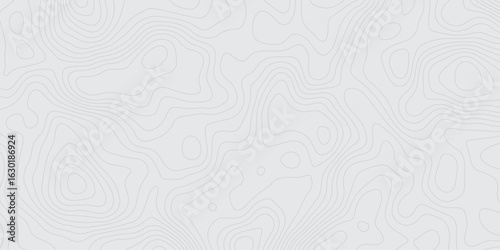 "Minimalistic light gray topographic map background with contour lines. Abstract elevation pattern ideal for geolocation themes, maps, infographics, or modern design textures"