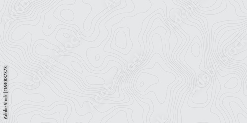"Minimalistic light gray topographic map background with contour lines. Abstract elevation pattern ideal for geolocation themes, maps, infographics, or modern design textures"