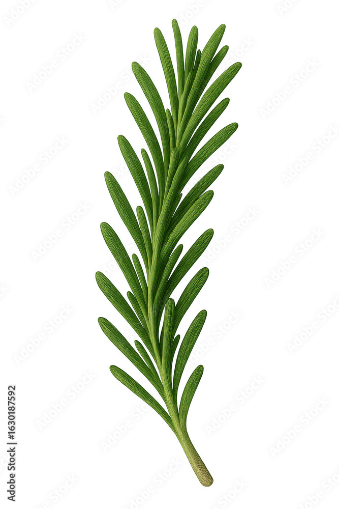 Fototapeta premium Rosemary sprig with transparent background illustrating medicinal herb
