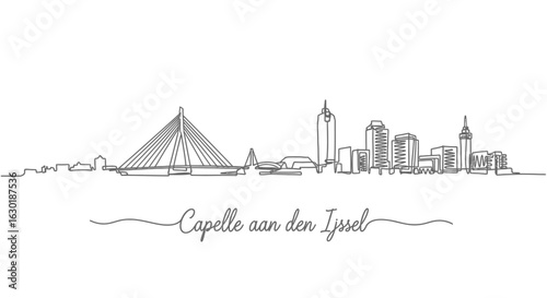 Capelle aan den IJssel Skyline Line Art with Netherlands.