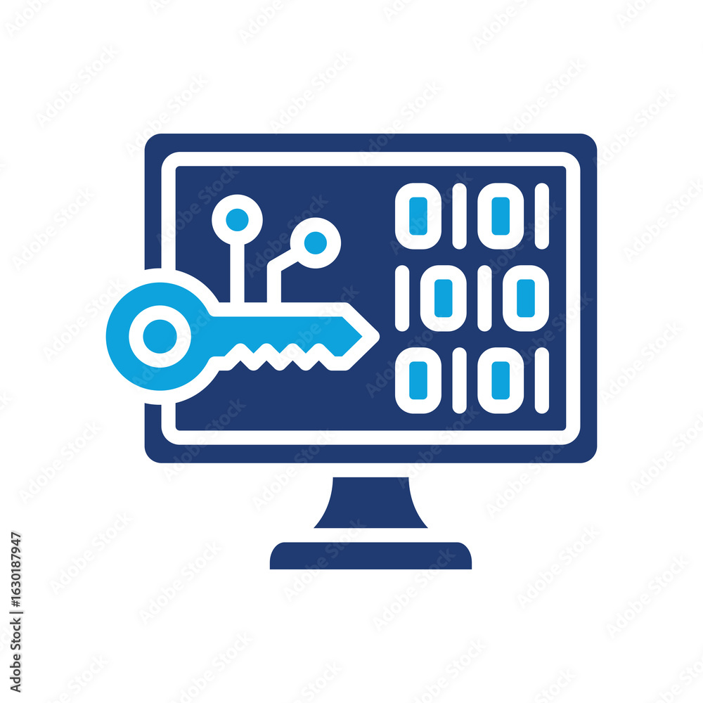 Obraz premium Encryption Key glyph color icon