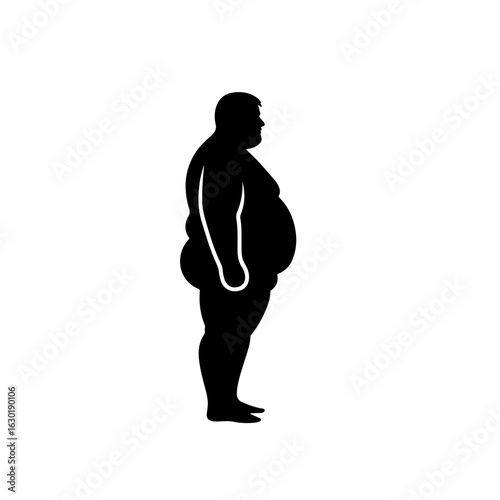 fat man silhouette , fat man vector
