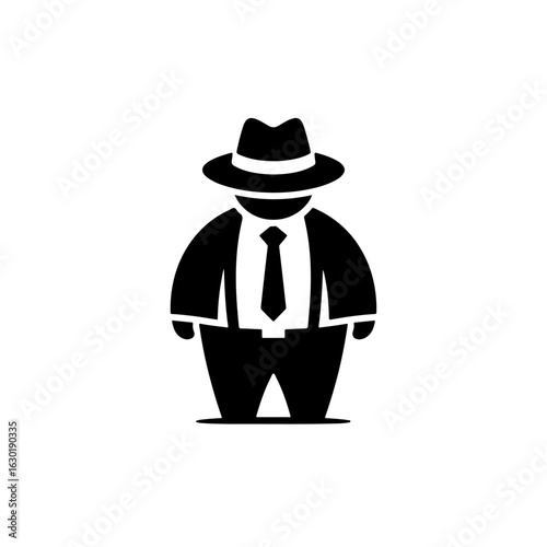 fat man silhouette , fat man vector