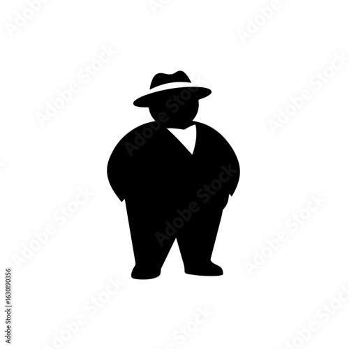 fat man silhouette , fat man vector