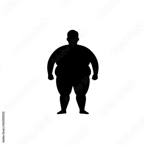 fat man silhouette , fat man vector