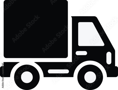 Delivery truck vector icon for transportation, logistics, and shipping services.