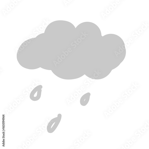 Minimalist Gray Rain Cloud Icon Vector