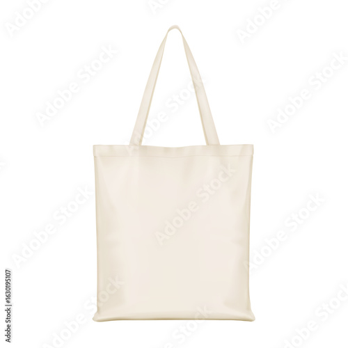 Canvas black tote bag for shopping mockup. Vector illustration isolated on white background. Can be use for your design. EPS10.