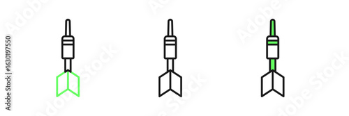 Set line Dart arrow icon isolated on white background. Vector