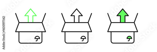 Set line Unboxing icon isolated on white background. Vector