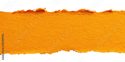 Orange torn paper strip against black