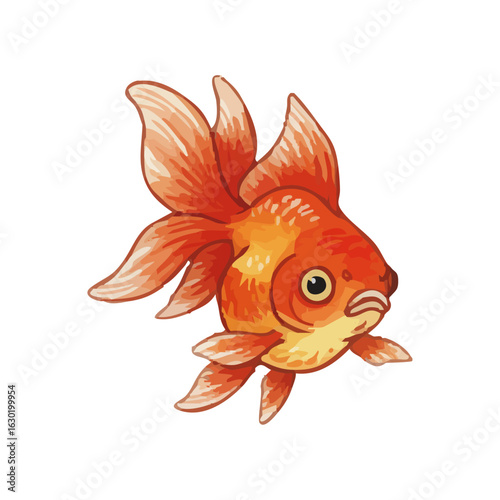 Watercolor goldfish illustration