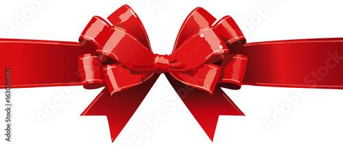 red bow isolated on white background vector graphic design