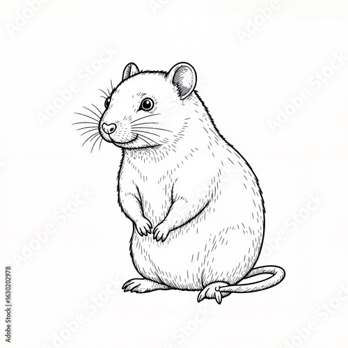 Adorable hamster standing playfully, charming illustration