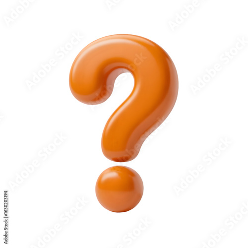 Bold orange question mark symbolizing curiosity and important inquiries
