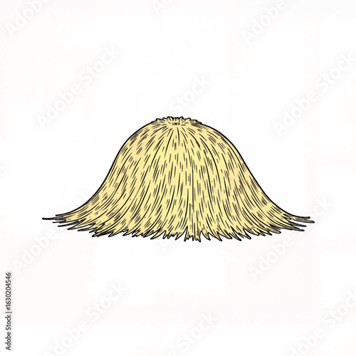 Abstract hand-drawn haystack illustration, minimal artistic design
