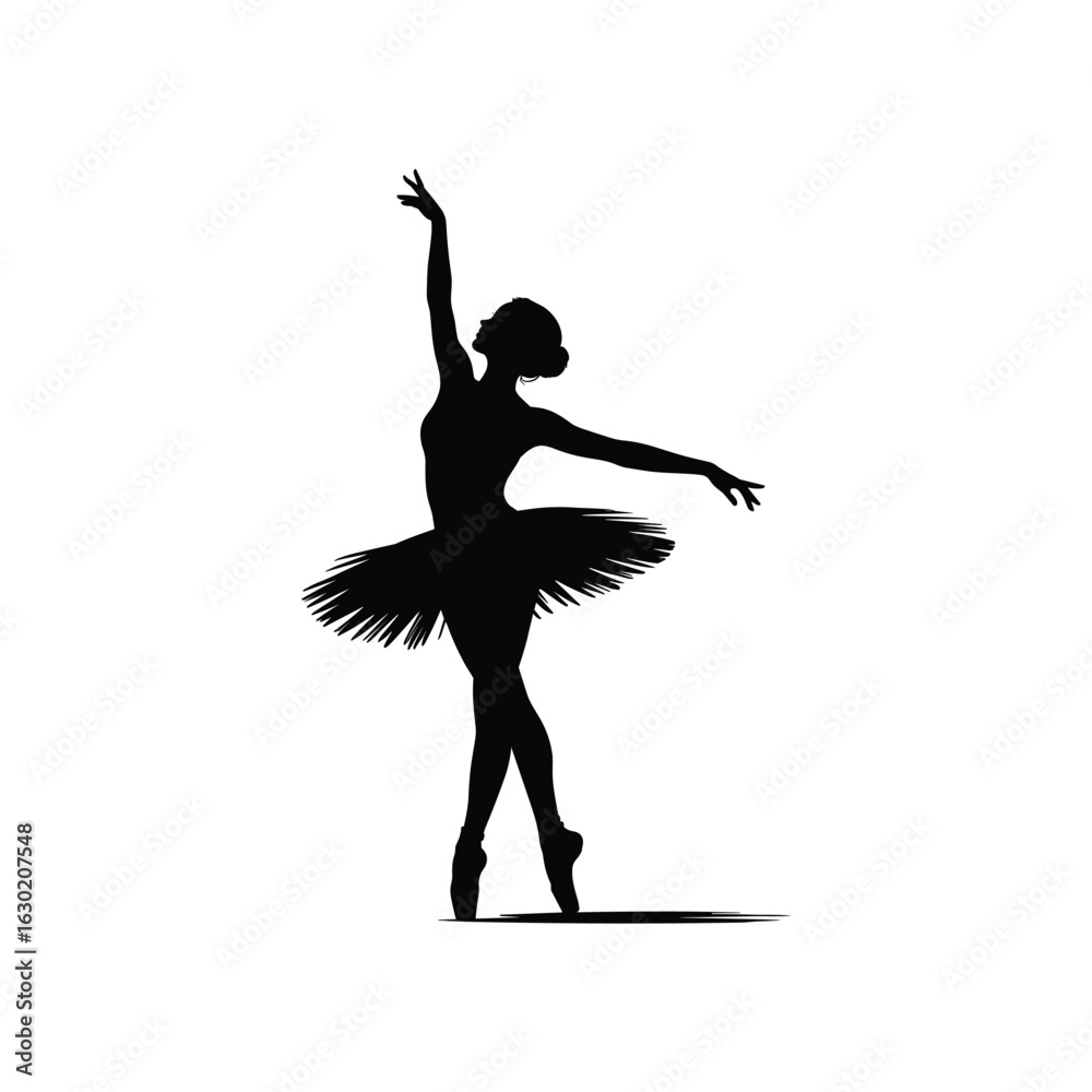 Obraz premium Silhouette of a ballerina in a graceful pose