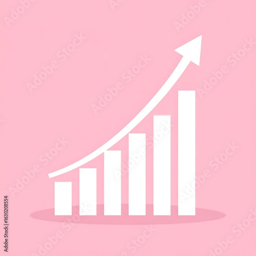 Free Download Growing graph on pink background - GFXLoad
