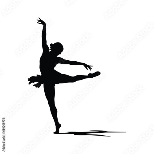Elegant silhouette of a ballerina in a graceful pose