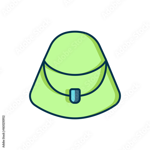 Filled outline Handbag icon isolated on white background. Female handbag sign. Glamour casual baggage symbol. Flat filled outline style with shadow. Vector