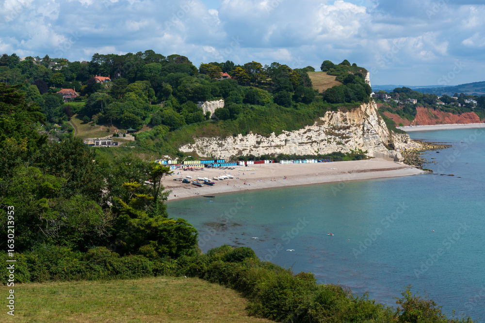 Fototapeta premium Beer beach from the South West Coast Path, Devon, England