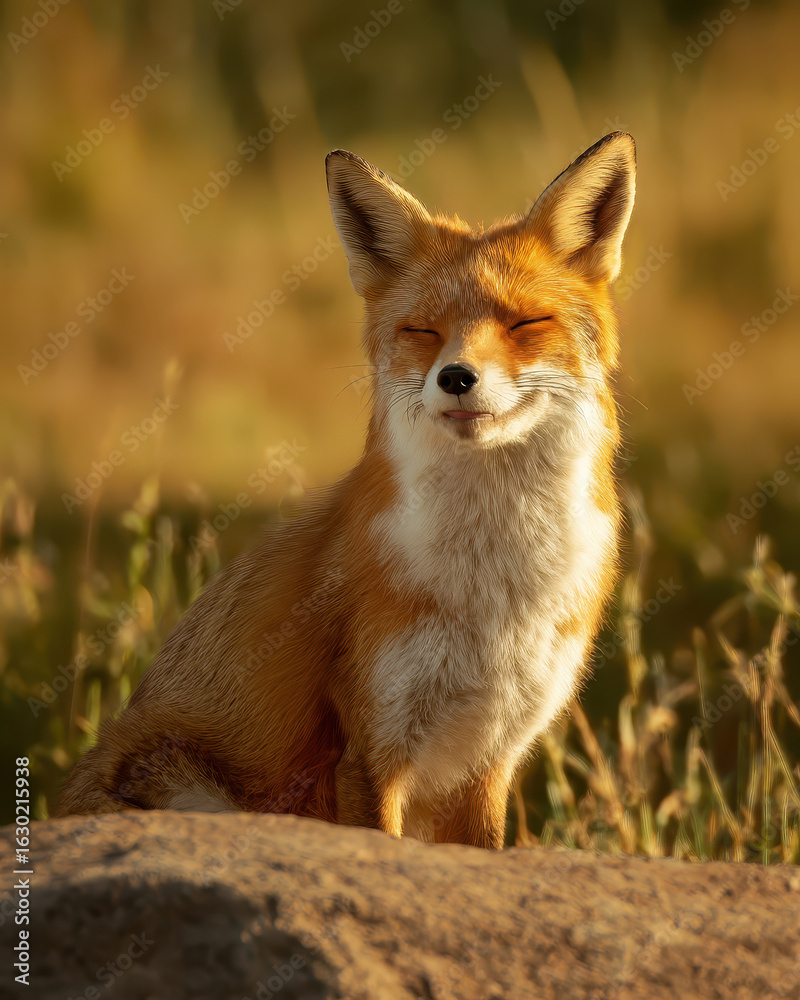 Fototapeta premium Fox Basking in Sunlight