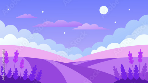 lavender field blue sky dreamy flowers nature