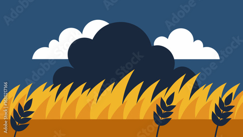 storm clouds wheat field dramatic dark sky