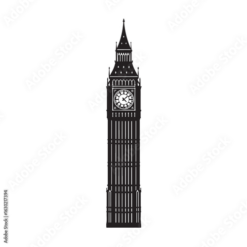 Big Ben London Silhouette Vector