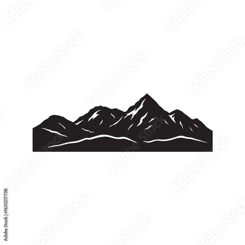 Lake District Mountain Silhouette Vector