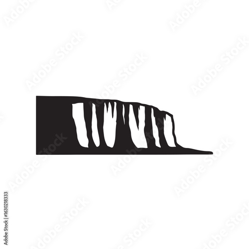 White Cliffs of Dover Silhouette Vector