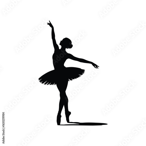 Elegant silhouette of a ballerina in a graceful pose