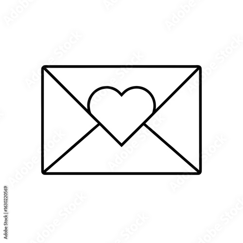 envelope with heart icon vector