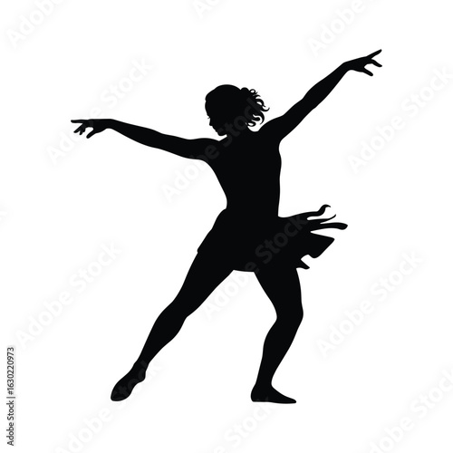 Silhouette of a ballet dancer in a graceful pose